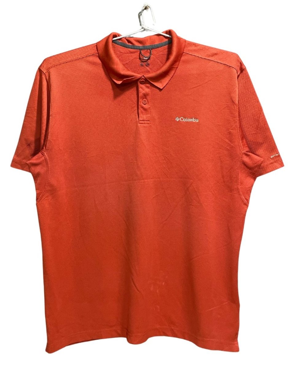 Columbia Orange Polyester Sport Polo T Shirt For Men X Large - Preloved Labels