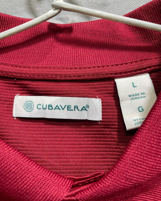 Cubavera Red Polyester Sport Polo T Shirt For Men Large - Preloved Labels