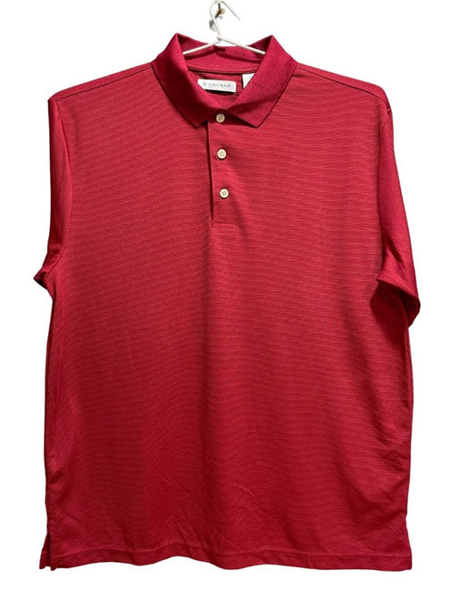 Cubavera Red Polyester Sport Polo T Shirt For Men Large - Preloved Labels