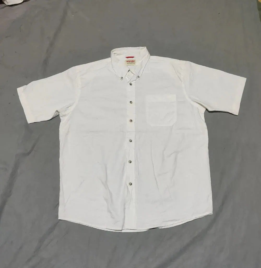 Wrangler Men Cotton White Shirt L