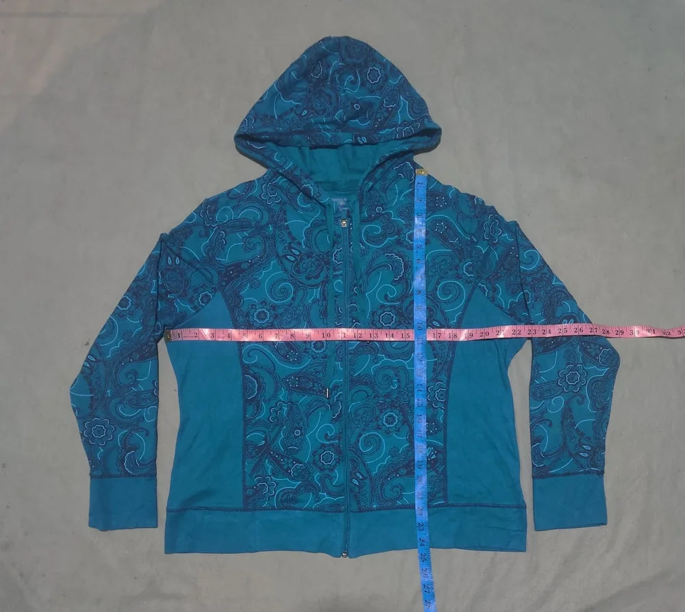 Danskin Women Cotton Teal Zipper 2XL – Preloved Labels (view 3)
