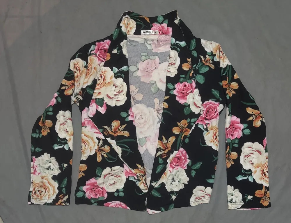Doublju Women Black Floral Sweater XL – Preloved Labels (view 3)
