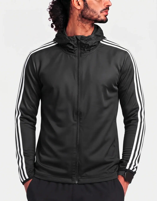 Adidas Men Polyester Black White Jacket 2X Large
