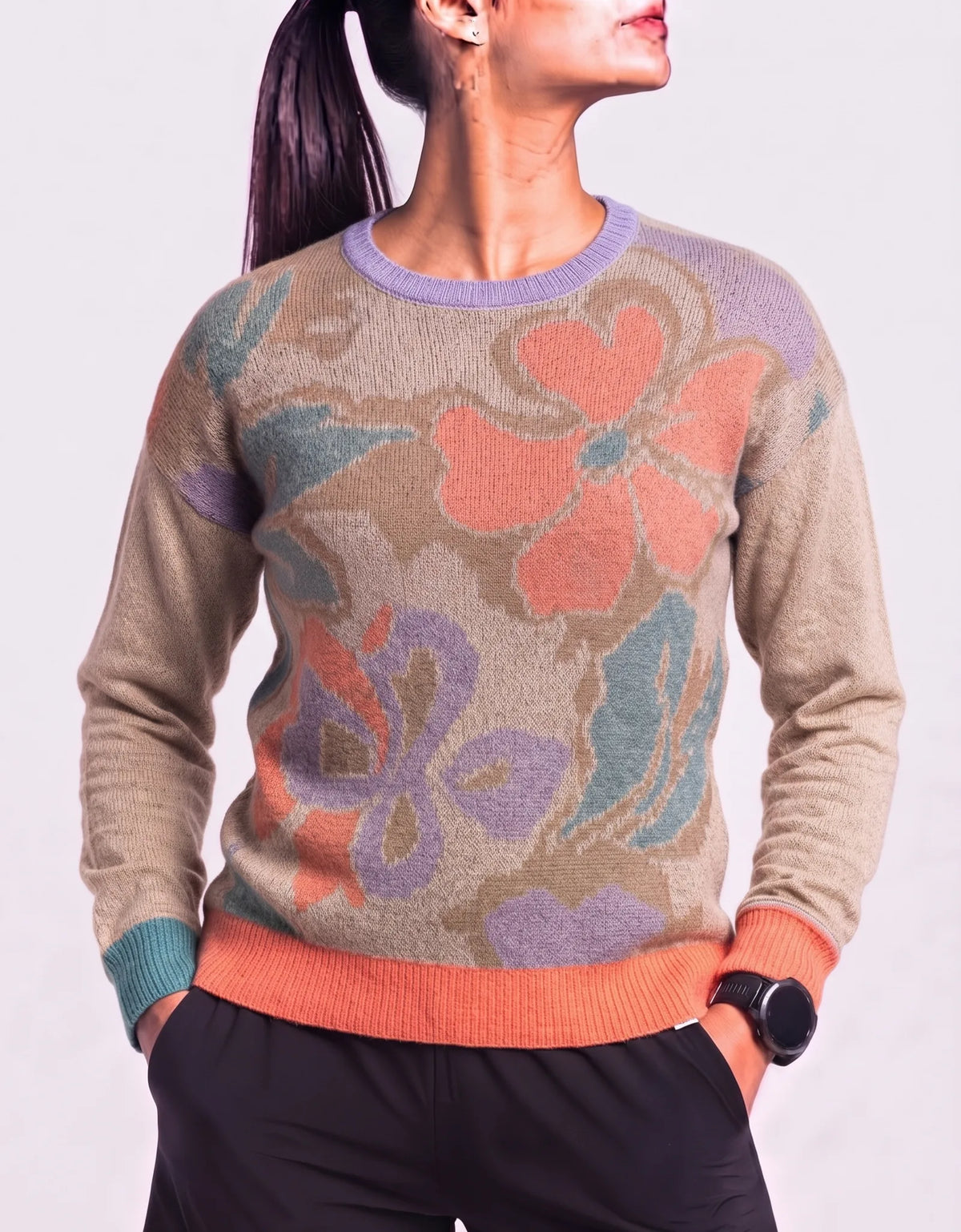 Easel Los Angeles Women Beige Floral Sweater M – Preloved Labels
