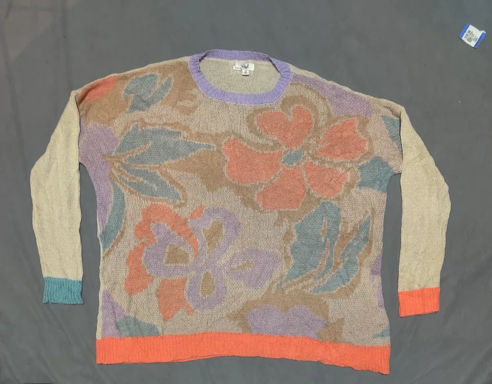 Easel Los Angeles Women Beige Floral Sweater M – Preloved Labels (view 3)
