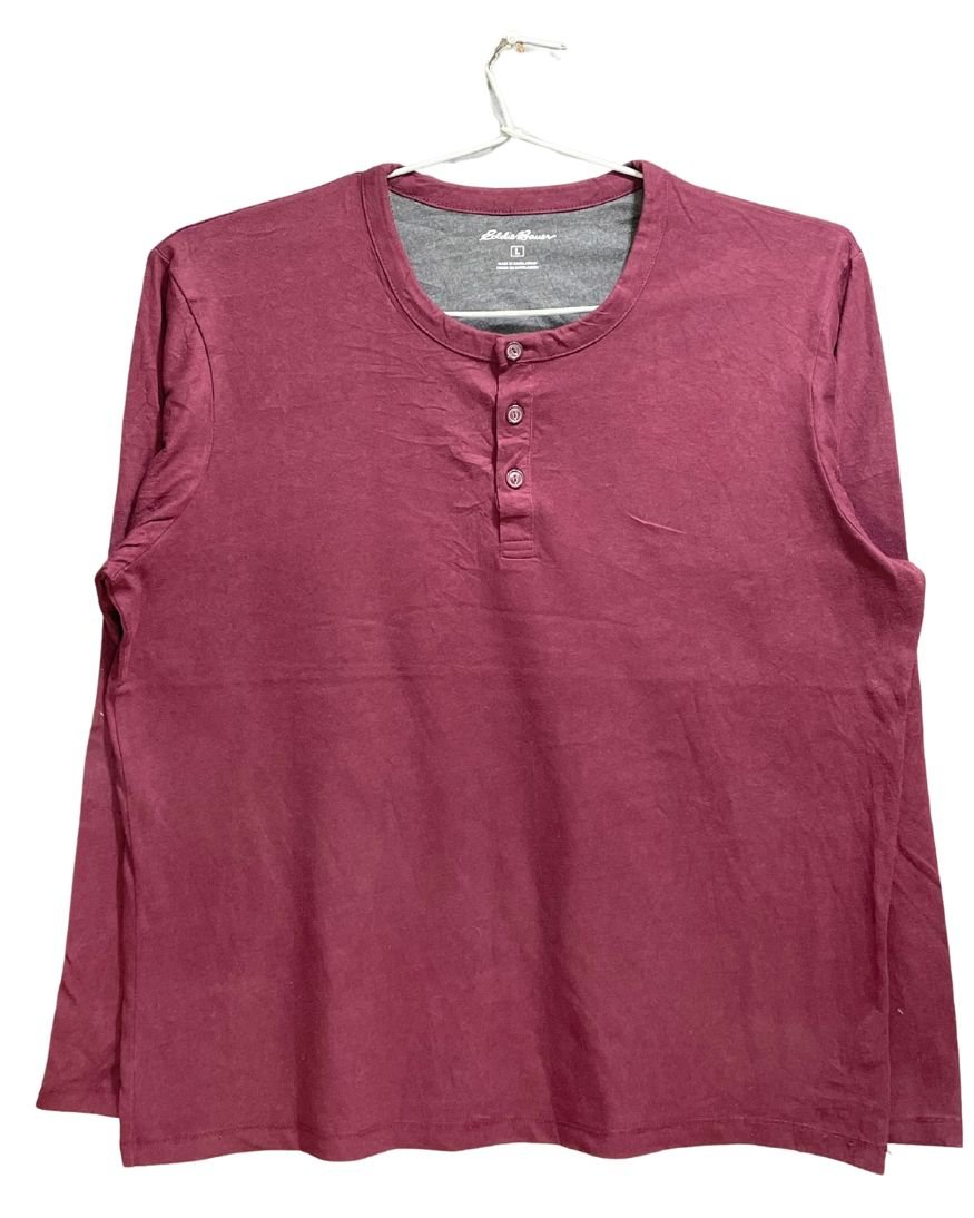 Eddie Bauer Maroon Cotton T Shirt For Men L - Preloved Labels