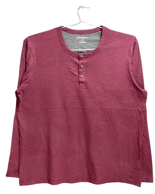 Eddie Bauer Maroon Cotton T Shirt For Men L - Preloved Labels