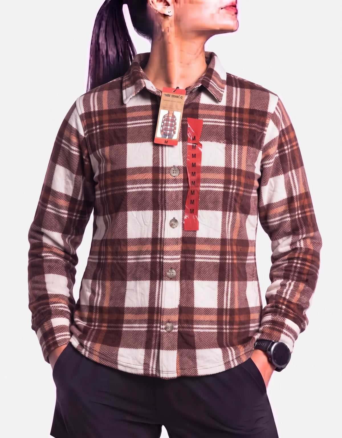 Eddie Bauer Women Brown Checkered Sweatshirt M – Preloved Labels