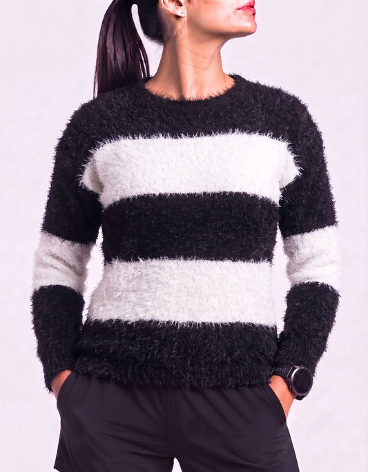 Evelyn Taylor Women Black White Striped Sweater XL – Preloved Labels