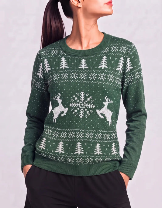 SHEIN Women Acrylic Green White Sweater M – Preloved Labels