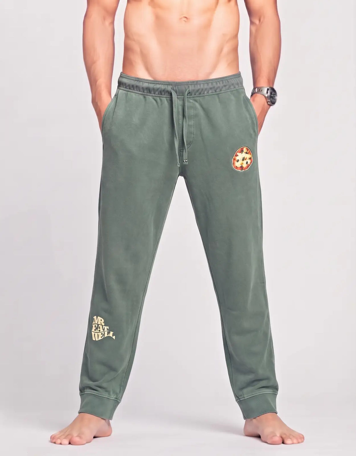 Mr Eat Well Men Cotton Gray Winter Trousers M
