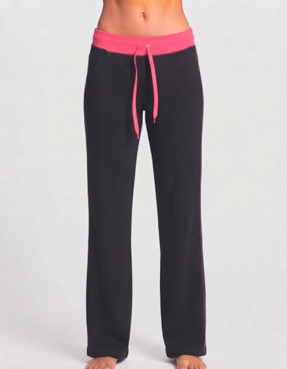 Bobbie Brooks Women Sports Polyester Black Pink Trackpants S