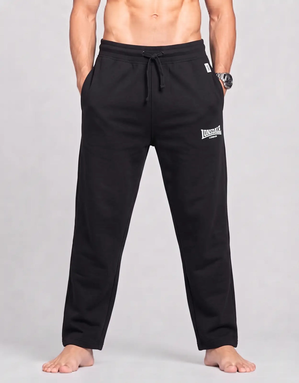 Lonsdale Men Sports Polyester Black Trackpants XS