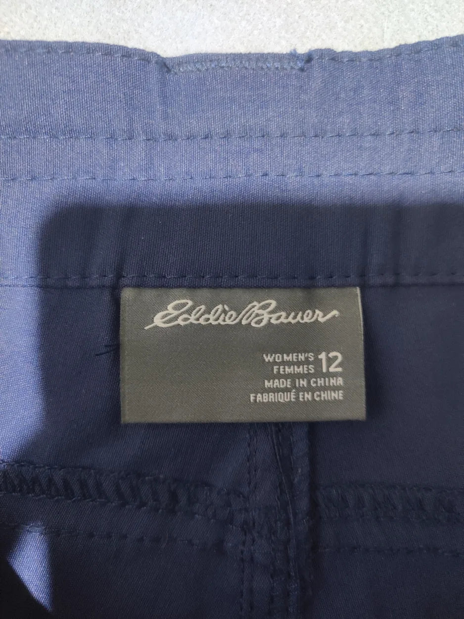 Eddie Bauer Women Sports Polyester Dark Blue Trackpants L - additional view 2