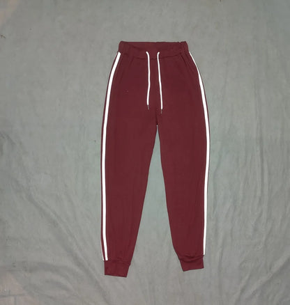 SHEIN Women Sports Polyester Maroon White Trackpants S - additional view 3