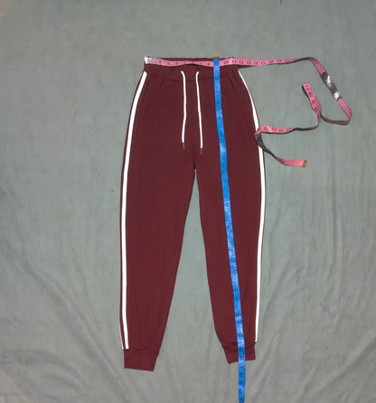 SHEIN Women Sports Polyester Maroon White Trackpants S - additional view 4