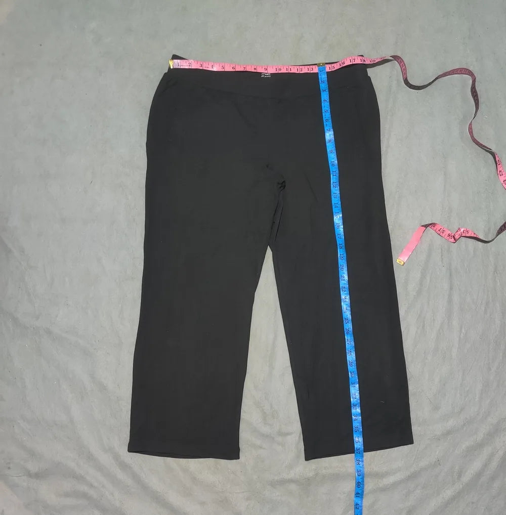 Talbots Women Sports Polyester Black Trackpants 2XL - additional view 4