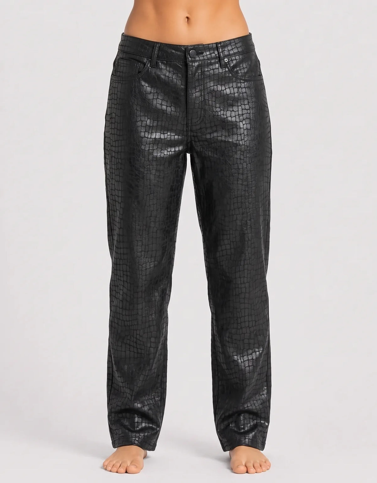 Internatoional Concepts Women Cotton Black Leather Pants M