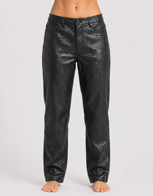 Internatoional Concepts Women Cotton Black Leather Pants M