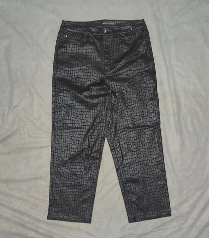 Internatoional Concepts Women Cotton Black Leather Pants M - additional view 3