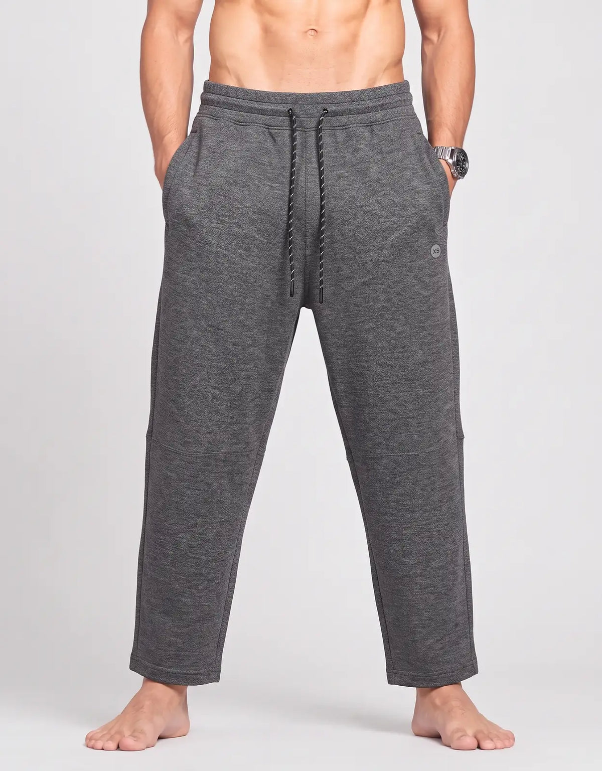 American Eagle Men Sports Polyester Charcoal Trackpants XS