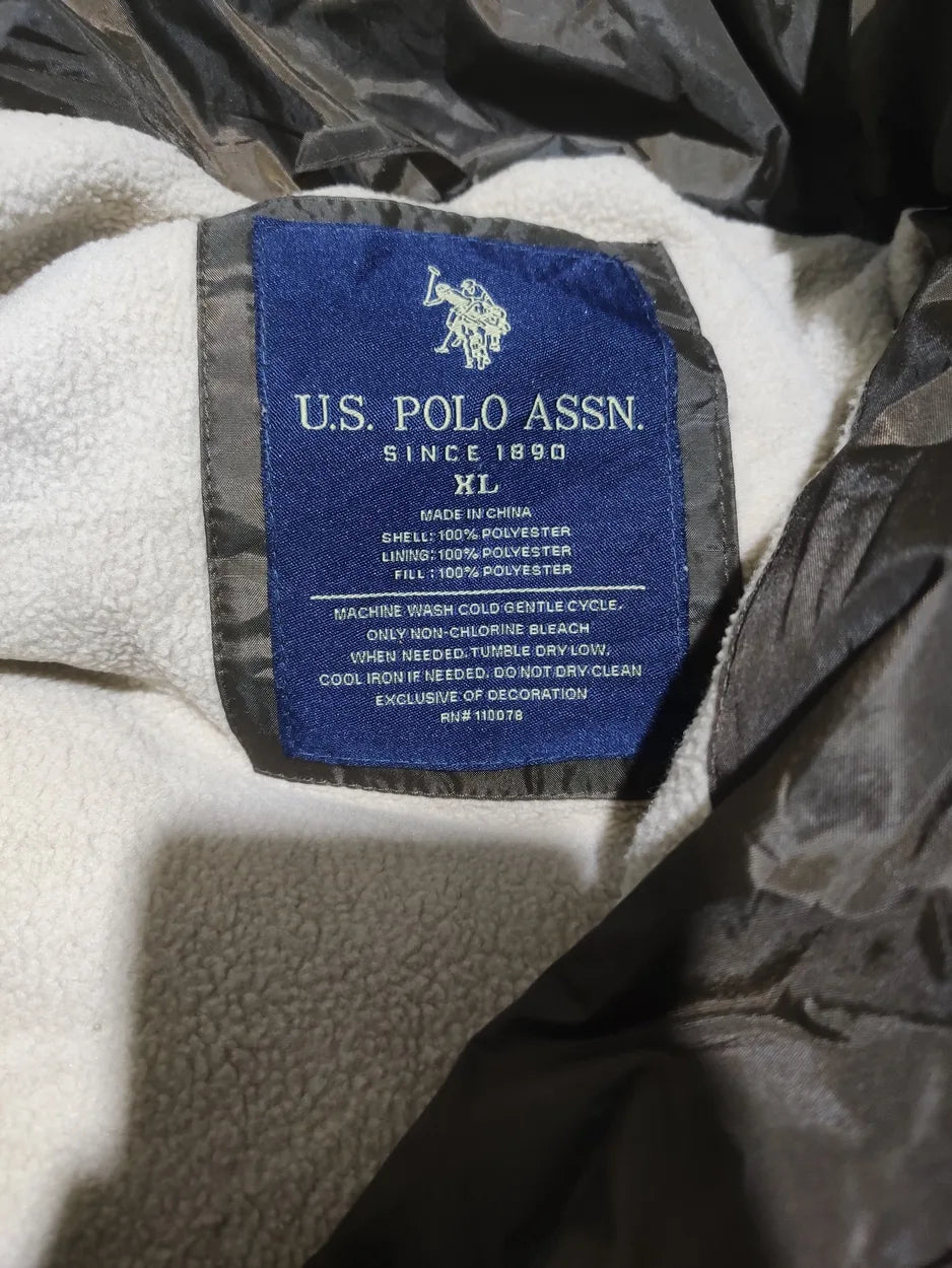 Polo U.S. Assn Men Polyester Olive Puffer Jacket XL - additional view 2
