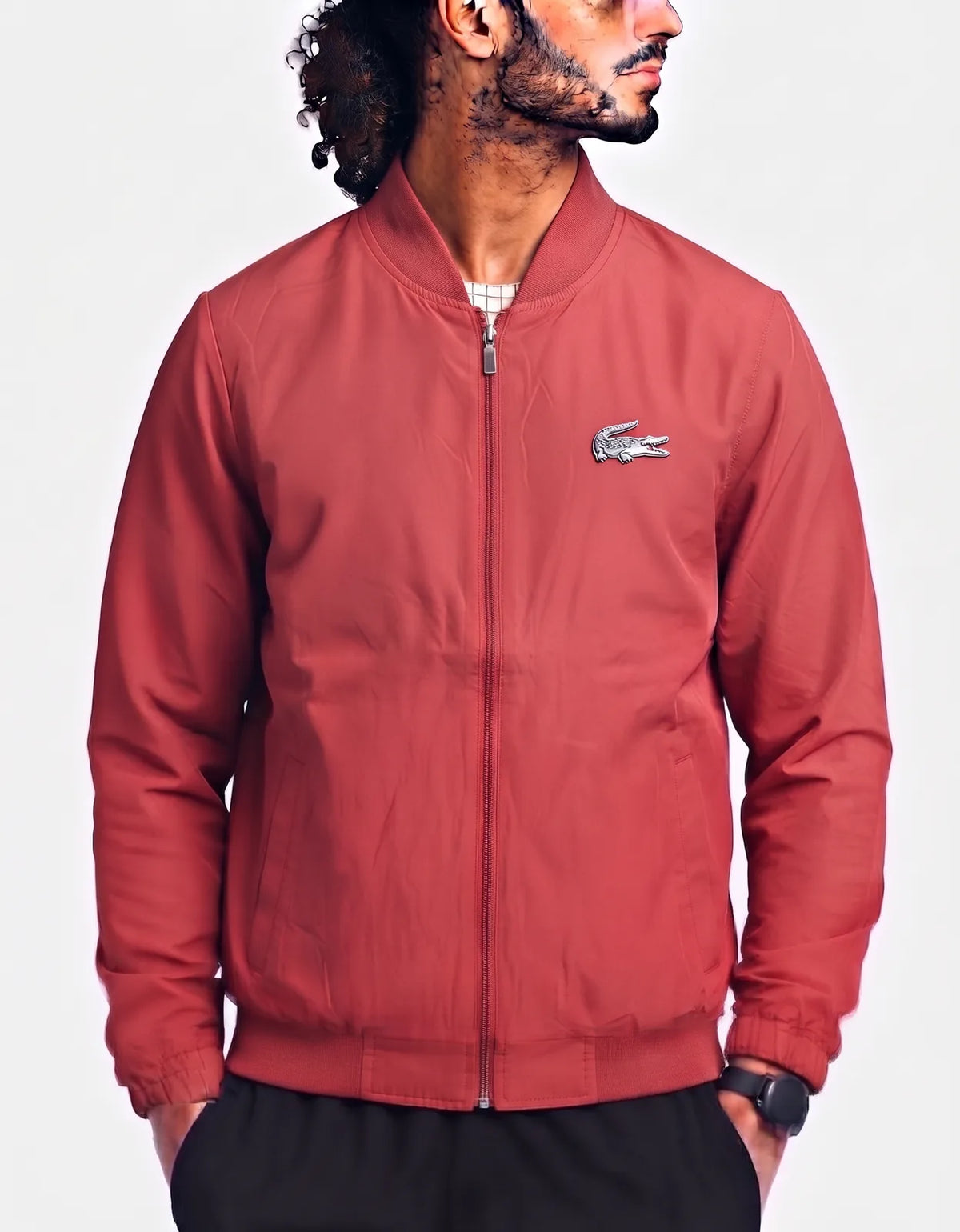 Lacoste 2 in 1 Men Polyester Red Jacket L