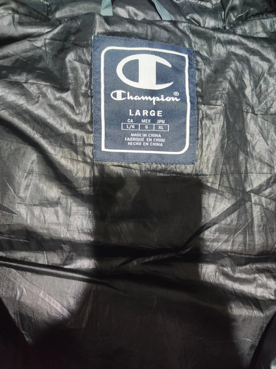 Champion Men Polyester Grey Black Puffer Jacket XL - additional view 2