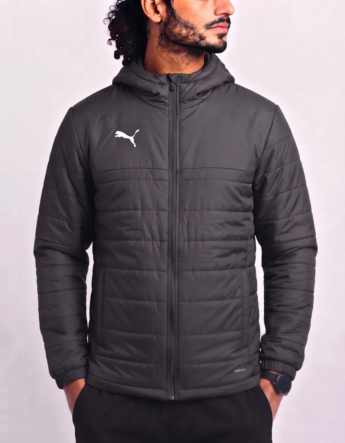 Puma Men Polyester Dark Grey Puffer Jacket L