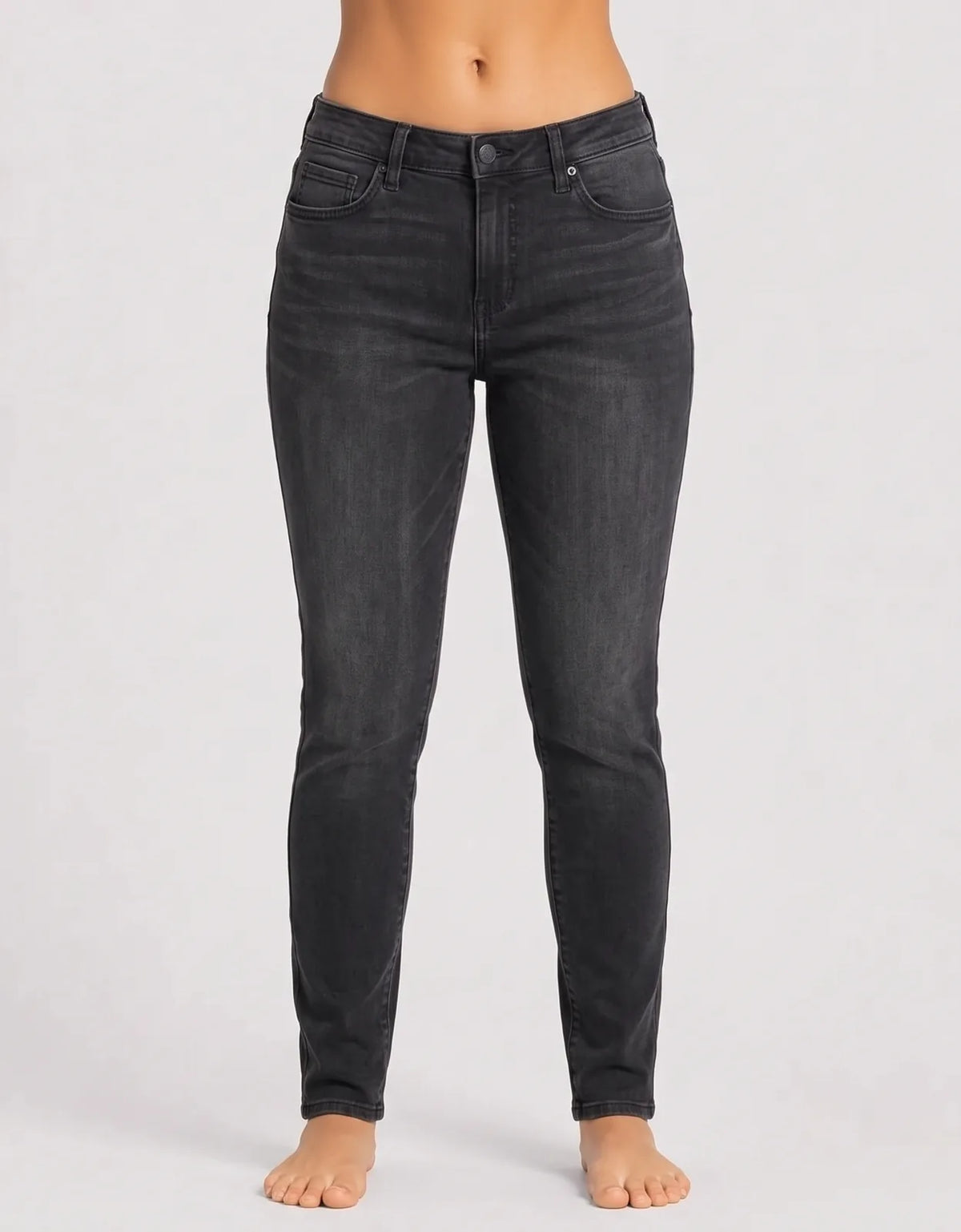 Time And Tru Women Cotton Dark Gray Jeans M