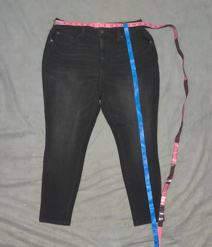 Time And Tru Women Cotton Dark Gray Jeans M - additional view 4