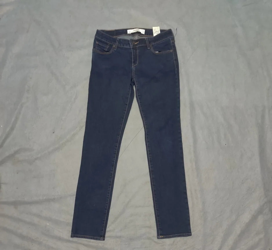 Abercrombie Women Cotton Dark Blue Jeans S - additional view 3