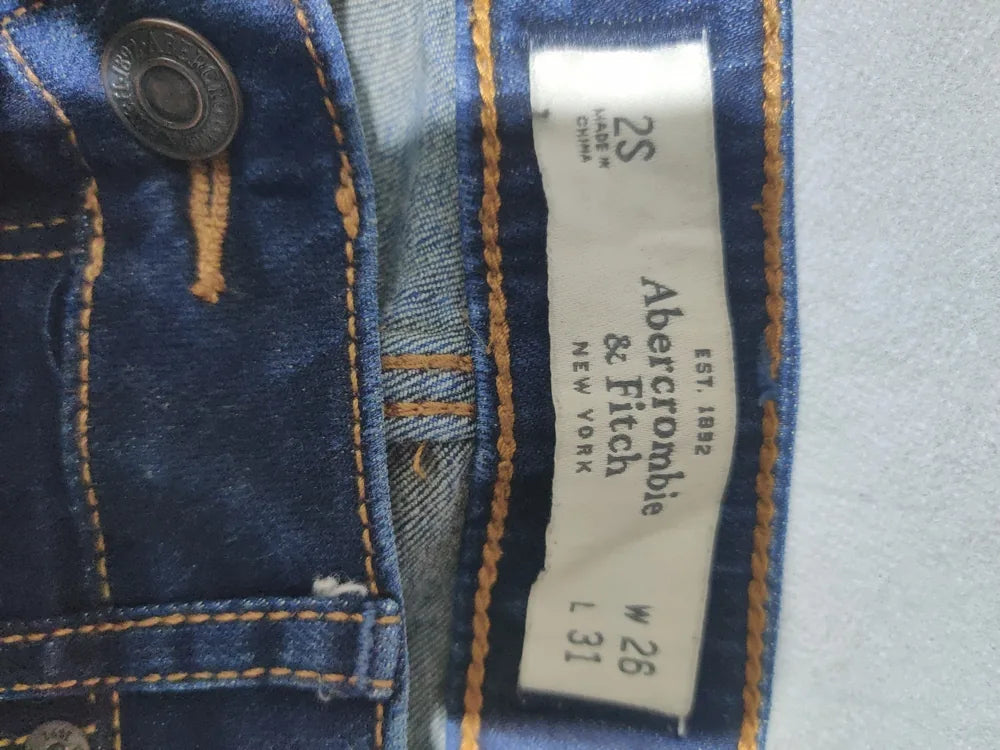 Abercrombie Women Cotton Dark Blue Jeans S - additional view 4