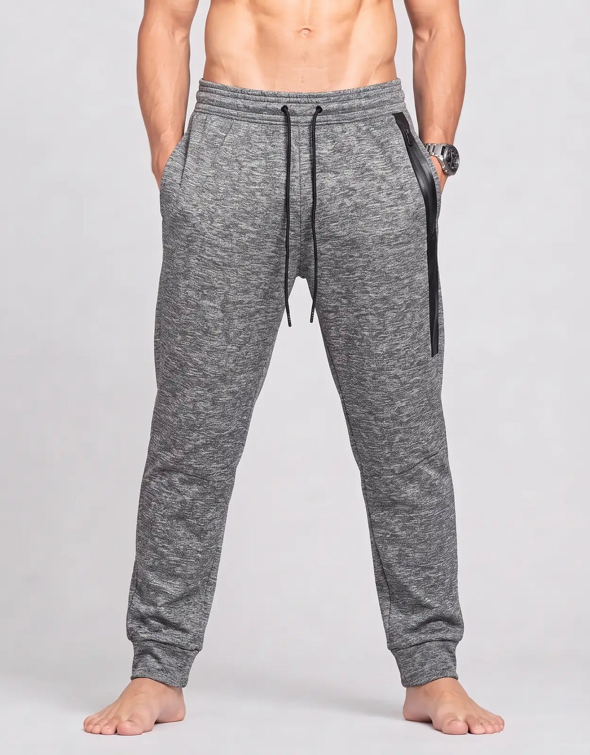 American Eagle Men Sports Polyester Gray Trackpants S