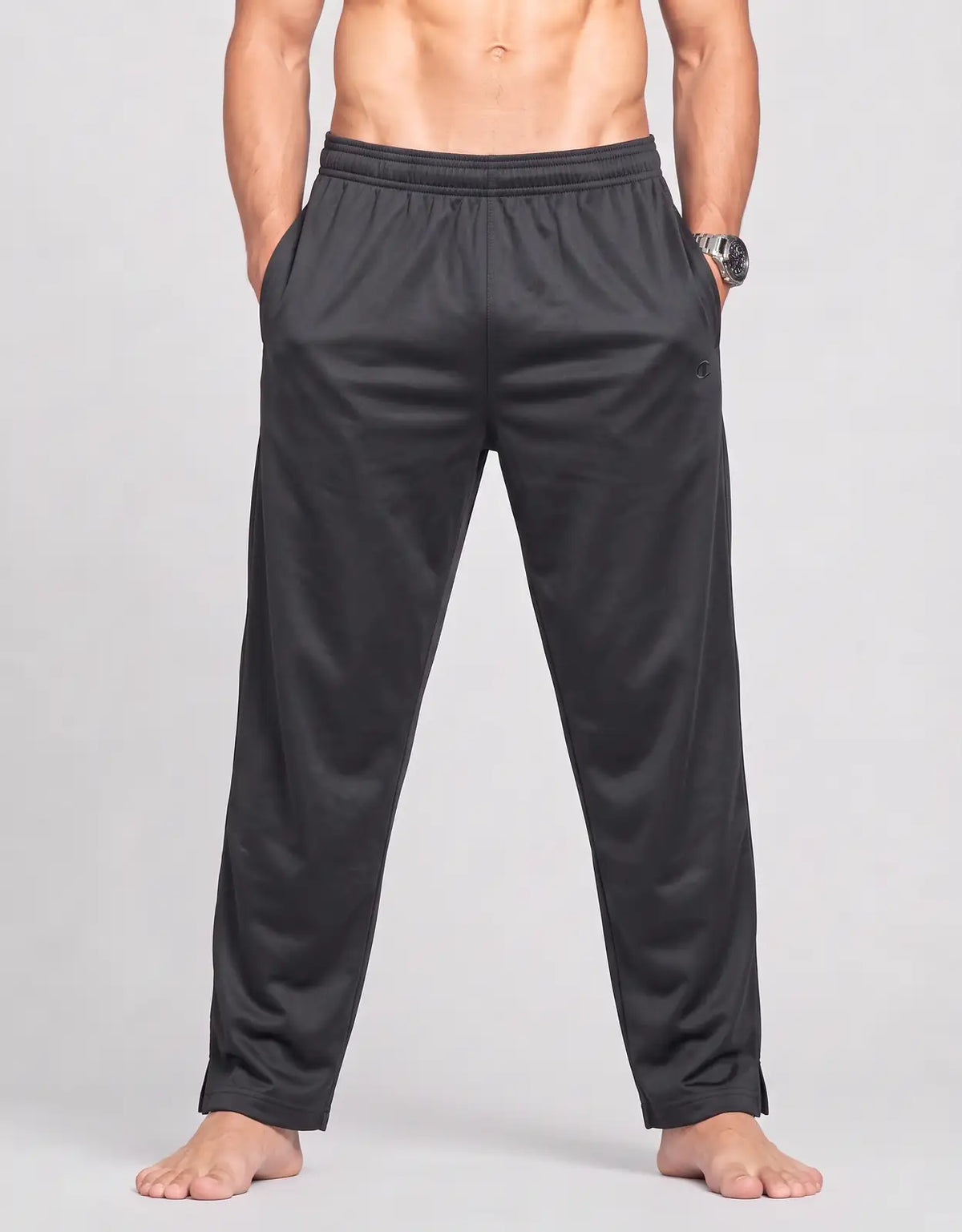 Champion Men Sports Polyester Black Trackpants XL
