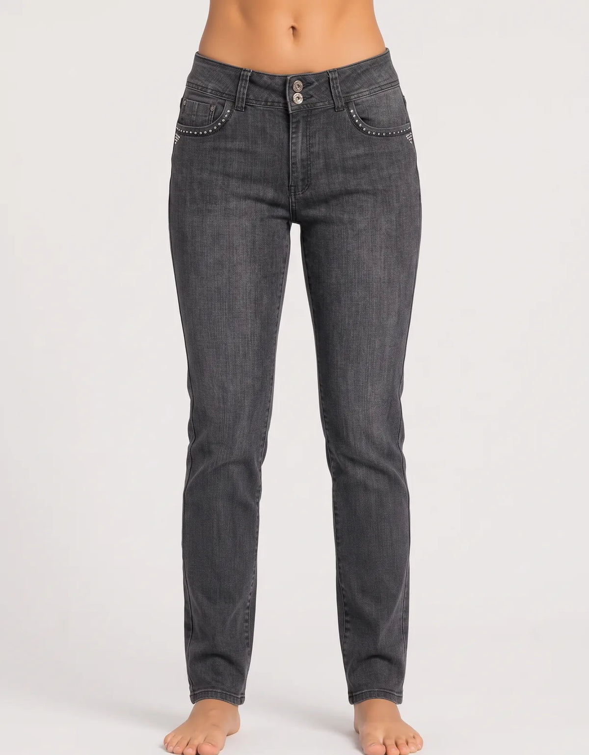 Silver Diva Women Cotton Dark Gray Jeans XL