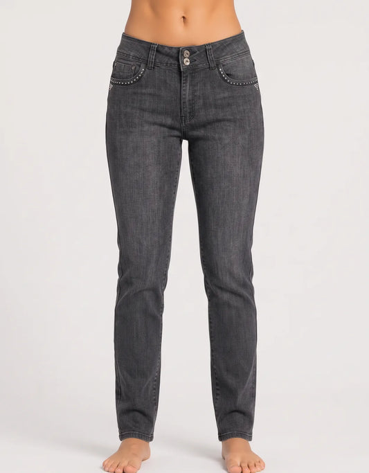 Silver Diva Women Cotton Dark Gray Jeans XL