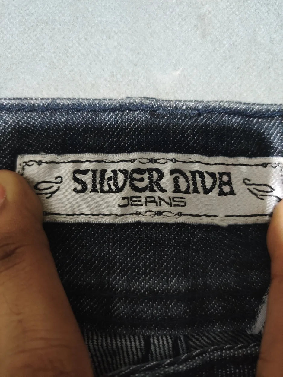 Silver Diva Women Cotton Dark Gray Jeans XL - additional view 2