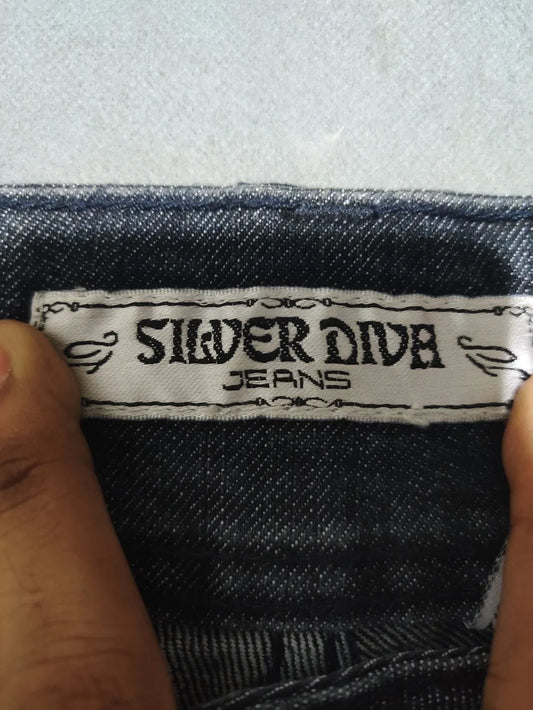 Silver Diva Women Cotton Dark Gray Jeans XL - additional view 2