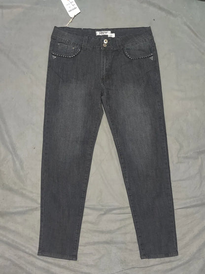Silver Diva Women Cotton Dark Gray Jeans XL - additional view 3