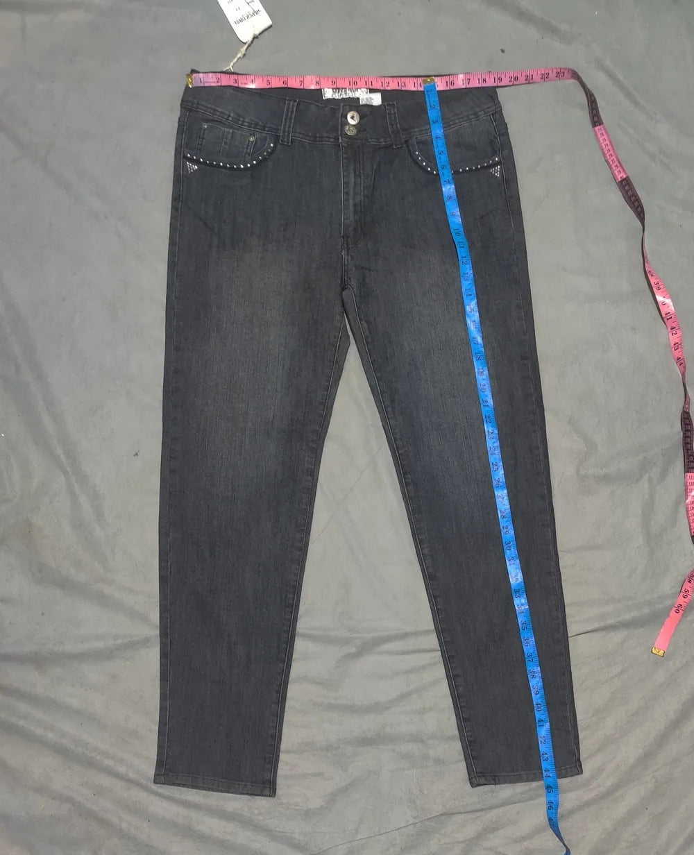 Silver Diva Women Cotton Dark Gray Jeans XL - additional view 4