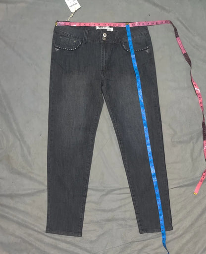 Silver Diva Women Cotton Dark Gray Jeans XL - additional view 4