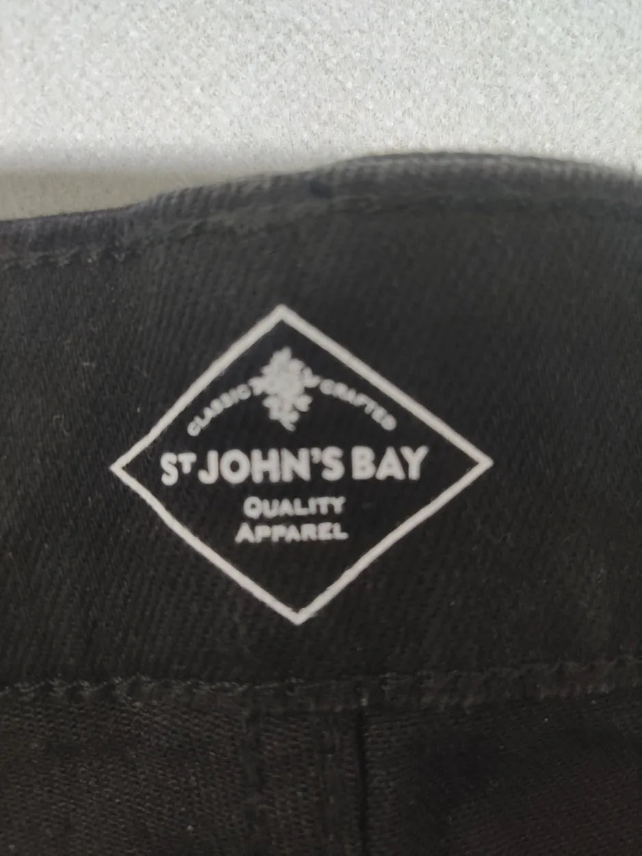 St John's Bay Women Cotton Black Jeans XL - additional view 2