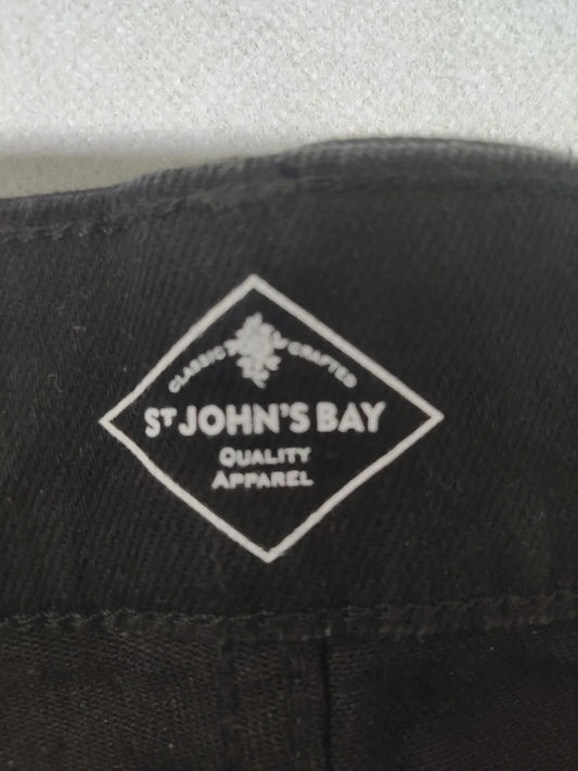 St John's Bay Women Cotton Black Jeans XL - additional view 2