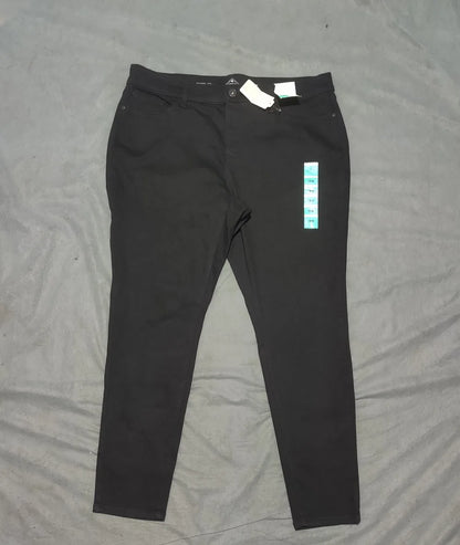 St John's Bay Women Cotton Black Jeans XL - additional view 3