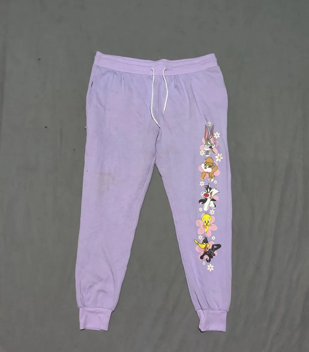 Looney Tunes Women Purple Sport Winter Trouser - Preloved Ladies Trousers Pakistan - Summer Polyester - Size 34 to 36 - Photo 3
