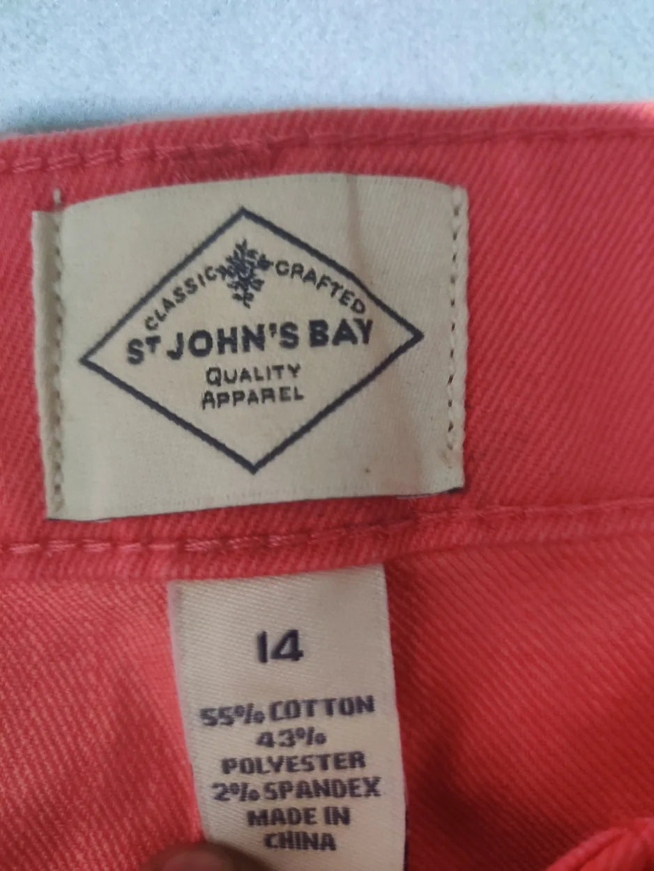 St John's Bay Women Cotton Pink Jeans L - additional view 2