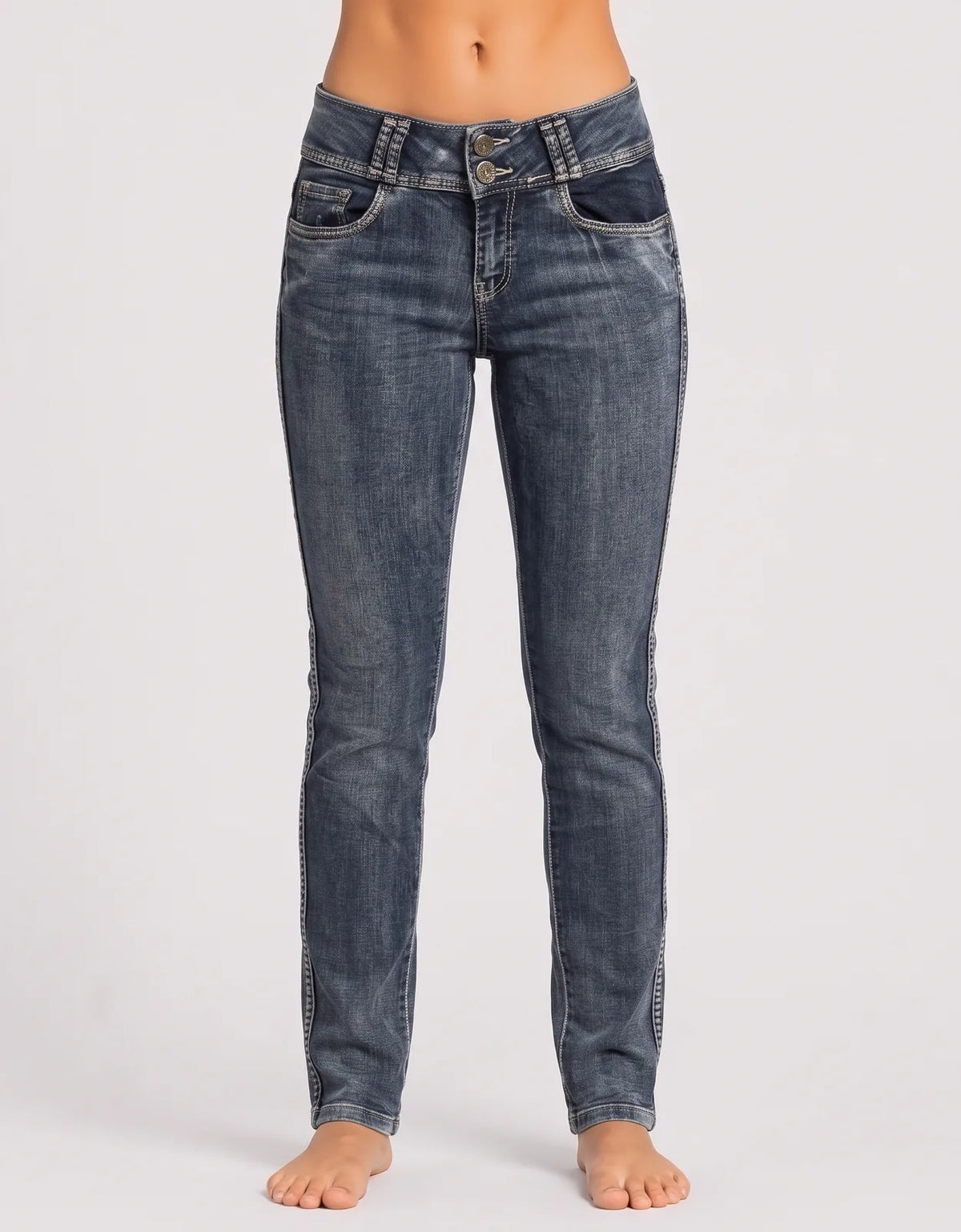 Suko Women Cotton Dark Blue Jeans M