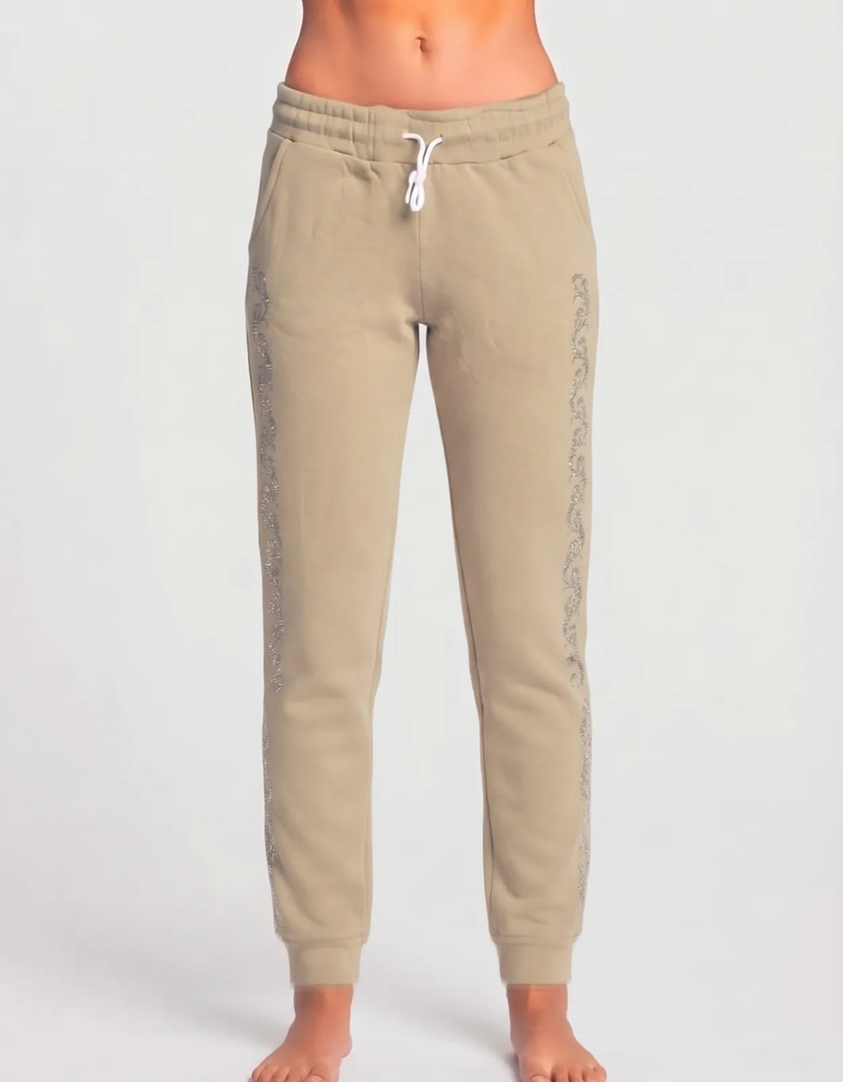 Chemin De Moda Women Beige Sport Winter Trouser - Preloved Ladies Trousers Pakistan - Winter Polyester - Size 24 to 26