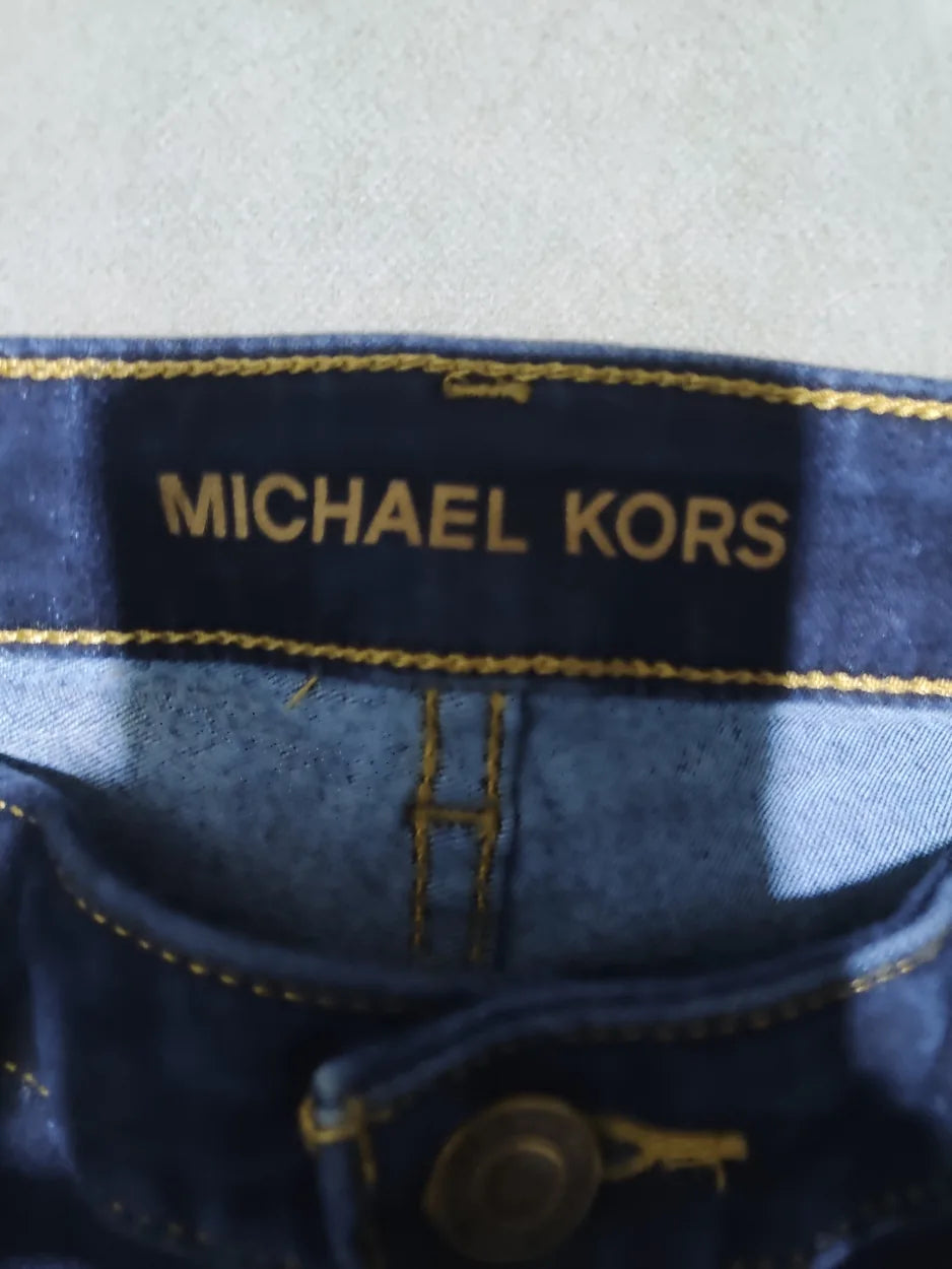Michael Kors Women Cotton Dark Blue Jeans L - additional view 2